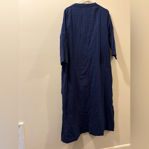 Pomander Place Deep Blue Textured Maxi Dress - women’s large - 100% cotton - Picture 5 of 5